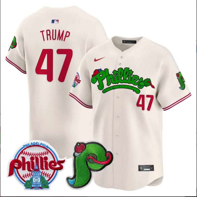 Men Philadelphia Phillies #47 Trump cream Limited 2024 MLB Nike jersey